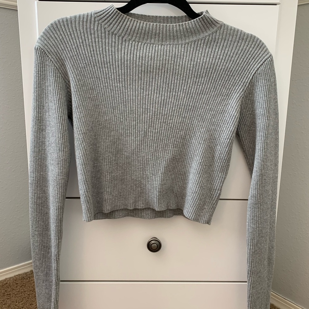 Brandy mock-neck crop sweater